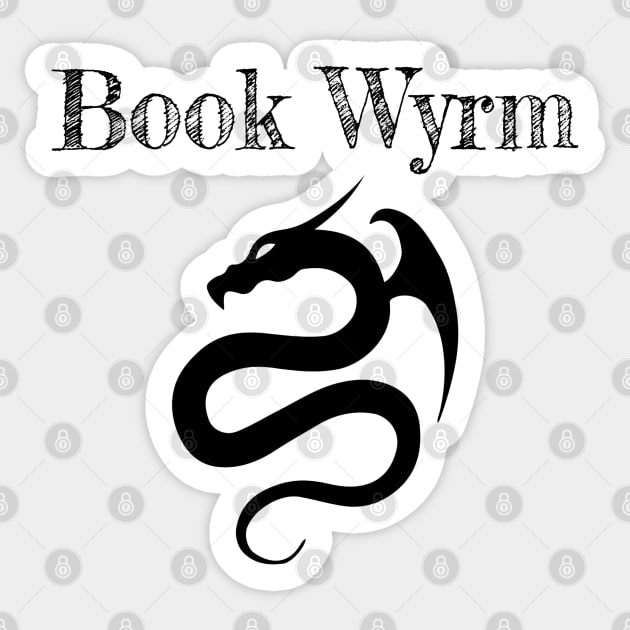 Bookwyrm (Black Text) Sticker by The Bookwyrm's Hoard